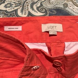 Loft outlet size 6 original crop pants, bright pink